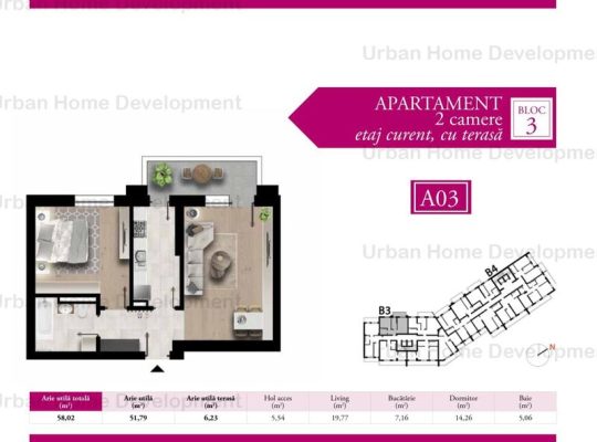 Metrou Pacii, Complex Maniu 141, apartament 2 camere