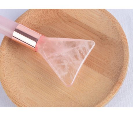 Rola dubla din jad roz, pentru masaj facial, cu paleta scraping (cod R138)