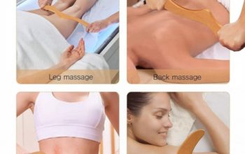 Dispozitiv multifunctional pentru masaj anticelulitic, relaxare, gua sha, din lemn de fag R168S