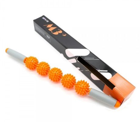 Roller masaj stick cu 5 bile zimtate portocalii (cod R121)