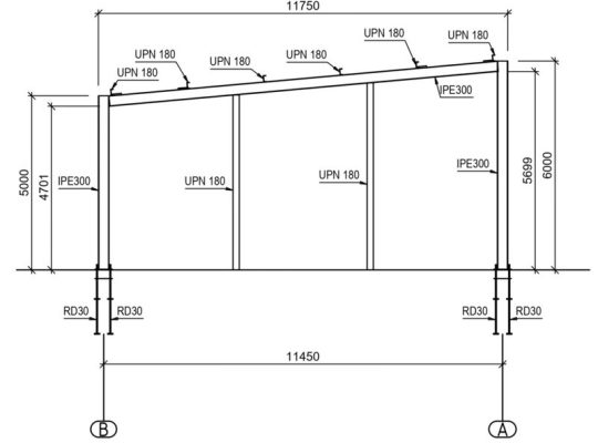 Vand hala metalica noua, 18M x 12M, 11 tone, 1.6 euro/ kg, cu proiect