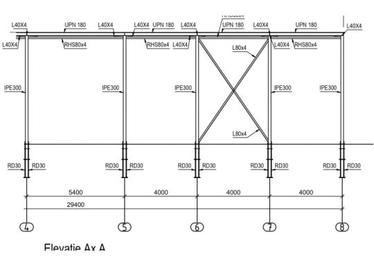 Vand hala metalica noua, 18M x 12M, 11 tone, 1.6 euro/ kg, cu proiect